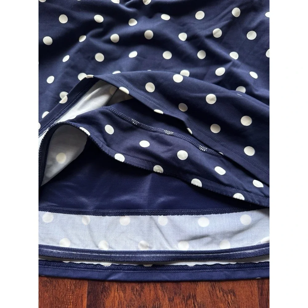 Lands‎ End 4 Pc Swim Set Women's Sz L/XL -16/18 DDD Shirt Pants Tankini Navy Dot